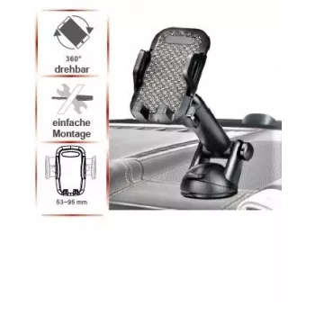 IWH 019262 universalus išmaniojo telefono laikiklis automobiliui su prisiurbimo taurele ir lanksčiu gooseneck kaklu
