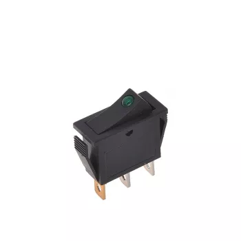 IWH 19030 svirtinis jungiklis su žalia LED apšvietimu, 12V/24V, 10A, SPST, montuojamas į skydelį