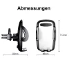 IWH 019260 360° pasukamas automobilinis telefono laikiklis 53–95 mm išmaniesiems telefonams, juodas