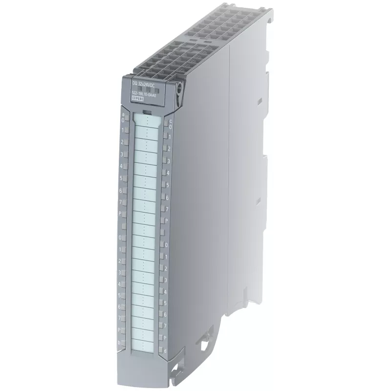 Siemens SIMATIC S7-1500 skaitmeninių išėjimų modulis DQ 32x24VDC/0.5A, 32 kanalai, sourcing (PNP), Push-in priekinis jungtis, diagnostika | 6ES75221BL100AA0