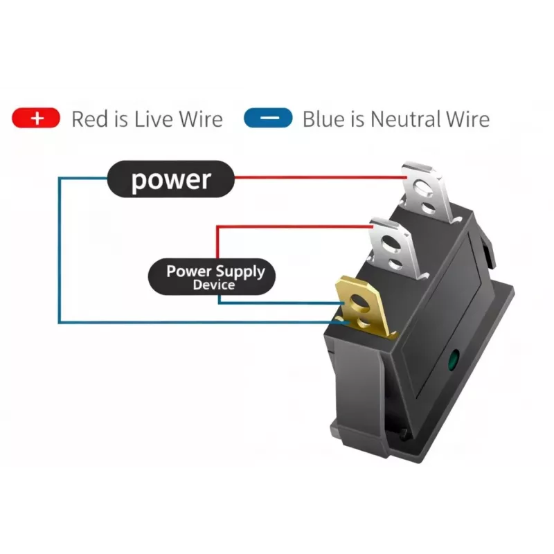 IWH raudonas šviečiantis perjungiklis 12V/24V 10A ON-OFF SPST 19029