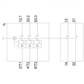Siemens SIRIUS 3RV2 variklio starterio apsauginis jungiklis 3RV2021-1EA15, 1,6-2,5 A, 3 polių, 690 V
