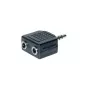exertis Connect garso skirstytuvo kabelis - 3,5 mm stereo kištukas į 2x lizdą, 0,2 m, juodas 64650