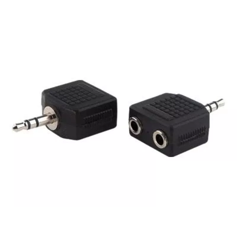 exertis Connect garso skirstytuvo kabelis - 3,5 mm stereo kištukas į 2x lizdą, 0,2 m, juodas 64650
