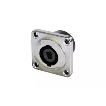 Neutrik NLT4MPXX speakON 4 polių panelinis lizdas, juodas, litavimo taurelės, 30 A