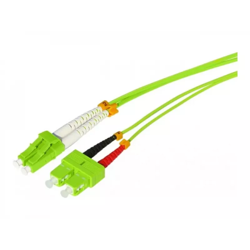 Tecline HD OM5 šviesolaidinis komutacinis kabelis, LC Duplex į SC Duplex, 50/125 µm, žalios spalvos, 10 m 796LS10