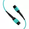 EFB MTP Female to MTP Female 12-Fiber OM3 komutacinis kabelis, LSZH, akvamarino spalvos, Type A, 0,5 m MTPF12MTPFOM3-0,5-A