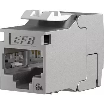 EFB E-20094-24 RJ45 Keystone Slimline/Shortbody Cat.6A komponentų sertifikuotas sidabrinis, 24 vnt.