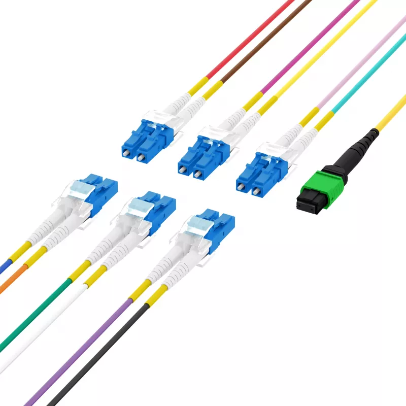 EFB Elektronik MPOF12LCOS2-2 MPO-PLUS/APC(F)-LC magistralinis kabelis OS2 12 skaidulų Type B LSZH geltonas 2m