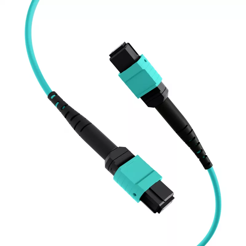 EFB Elektronik MPO-PLUS female to MPO-PLUS female OM3 12-fiber Type B LSZH aqua komutacinis kabelis, 10 m MPOF12MPOFOM3-10