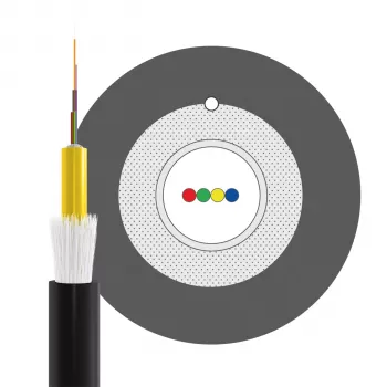 INFRALAN U-DQ(ZN)BH OM3 4G (1x4) Eca 3000N LSZH juodas 7,5mm šviesolaidinis kabelis 54504D1E-CPR