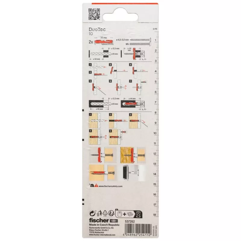 Fischer DuoTec 10 K NV ertmės inkaras 50 mm su varžtu, 1 rinkinys 537262