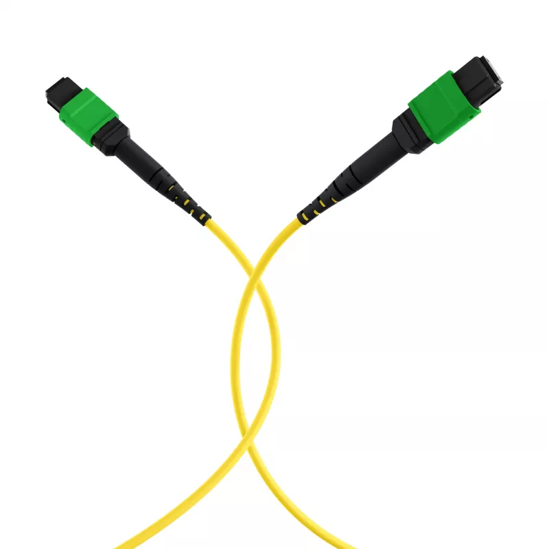 EFB Elektronik MPOF12MPOFOS2-3 MPO-PLUS/APC(F) – MPO-PLUS/APC(F) OS2 viensienis 12 pluoštų Type B LSZH pataisymo kabelis, 3m, geltonas