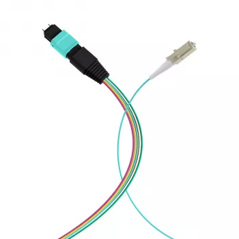 EFB Elektronik MPOM12LCOM3-0,4 MPO-PLUS (M) į LC fanout kabelis OM3 12 pluoštų Type B LSZH Aqua 0,4m