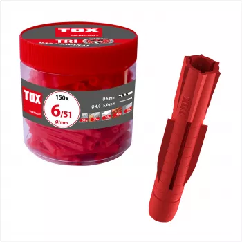 TOX TRI 6/51 universalus sieninis kaištis 6 mm x 51 mm, 150 vienetų 010260041