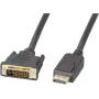 EFB Elektronik DisplayPort į DVI-D kabelis, 2 m, juodas, lietas, sparnuotieji varžtai K5564SW.2