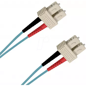 EFB Elektronik O7413.1-1.2 1m SC-SC duplex OM3 LSZH akvamarino spalvos optinis komutacinis kabelis SCSCOM3DAQ1