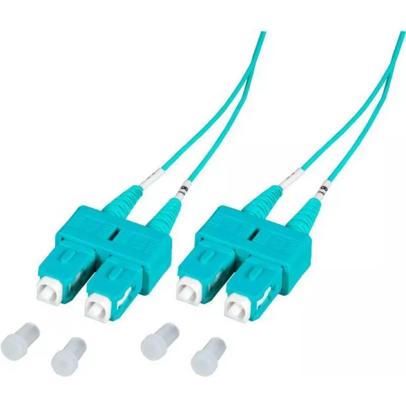 EFB Elektronik O7413.1-1.2 1m SC-SC duplex OM3 LSZH akvamarino spalvos optinis komutacinis kabelis SCSCOM3DAQ1