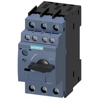 SIEMENS SIRIUS 3RV2 variklio starterio apsauginis jungiklis 3RV2021-1KA15, 1,1-1,6 A, 690V, 3 polių, varžtiniai gnybtai