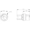 Siemens SIRIUS ACT 3SU10022BC100AA0 perjungiklio galvutė, 22 mm, 2 padėčių, fiksuojama, juodas plastikinis priekinis žiedas, galima apšviesti