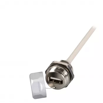 EFB IP67 skydinė USB 2.0 Type-A moteriška-moteriška lizdas, M20 sriegis, 0,5 m kabelis, serviso prievadas IP67EBUSBA-A0,5FLHS