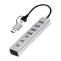 LogiLink USB 3.0 šakotuvas, 7 prievadų, 4x USB-A ir 3x USB-C, aliumininis korpusas