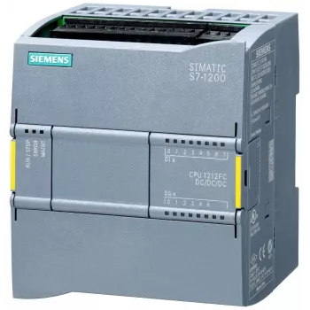 Siemens SIMATIC S7-1200F CPU 1212 FC kompaktiškas CPU, 8 DI/4 DO/2 AI, PROFINET, 100 KB programinė atmintis, DC/DC/DC, Fail-Safe 6ES72121AF400XB0