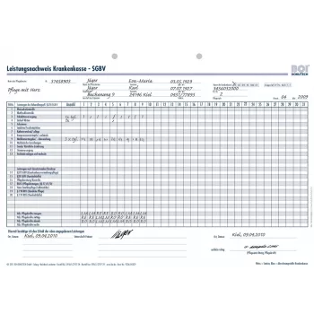 BOI Leistungsnachweis Krankenkasse SGB V formos, 50 lapų, A4, baltos 9206-00329