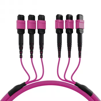 EFB Elektronik MTP-F/MTP-F 48 gijų matricinis pataisos kabelis OM4, LSZH Erika Violet, Code A, 25m MTPF48MTPFOM4-25-A
