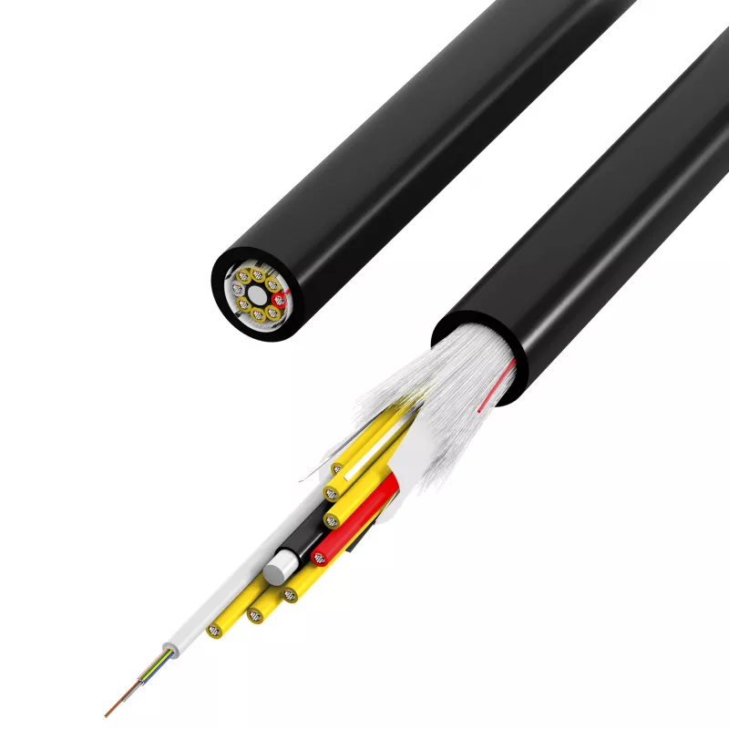 INFRALAN U-DQ(ZN)BH OS2 48E (4x12) Eca 5000N LSZH juodas 11,2mm G657A1 šviesolaidinis kabelis 54448.1D-E5