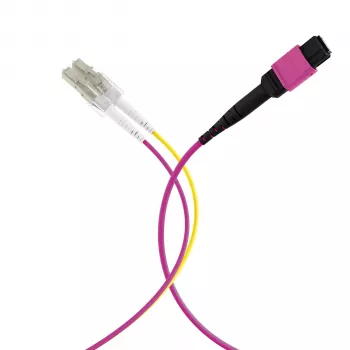 MPO-PLUS (F) į LC magistralinis kabelis OM4 8 pluoštų Type B LSZH Erika-Violet 1m MPOF08LCOM4-1