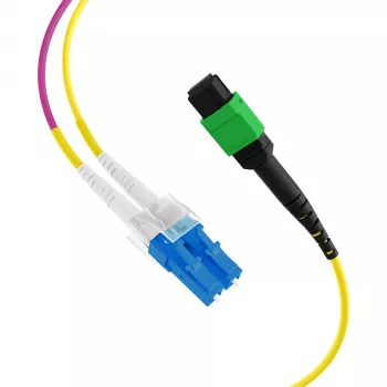 EFB Elektronik MPOF12LCOS2-5 MPO/APC(F) į LC magistralinis kabelis OS2 12 skaidulų Type B LSZH geltonas 5m