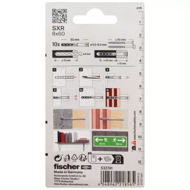 Fischer SXR 8 x 60 K NV ilgakotis kaištis, 1 rinkinys (532741)