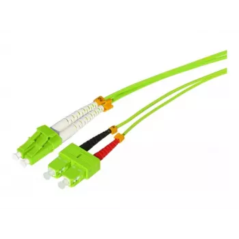 Tecline HD OM5 50/125 µm daugiamodis šviesolaidinis komutacinis kabelis, LC Duplex į SC Duplex, žalios spalvos, 3,0 m 796LS03