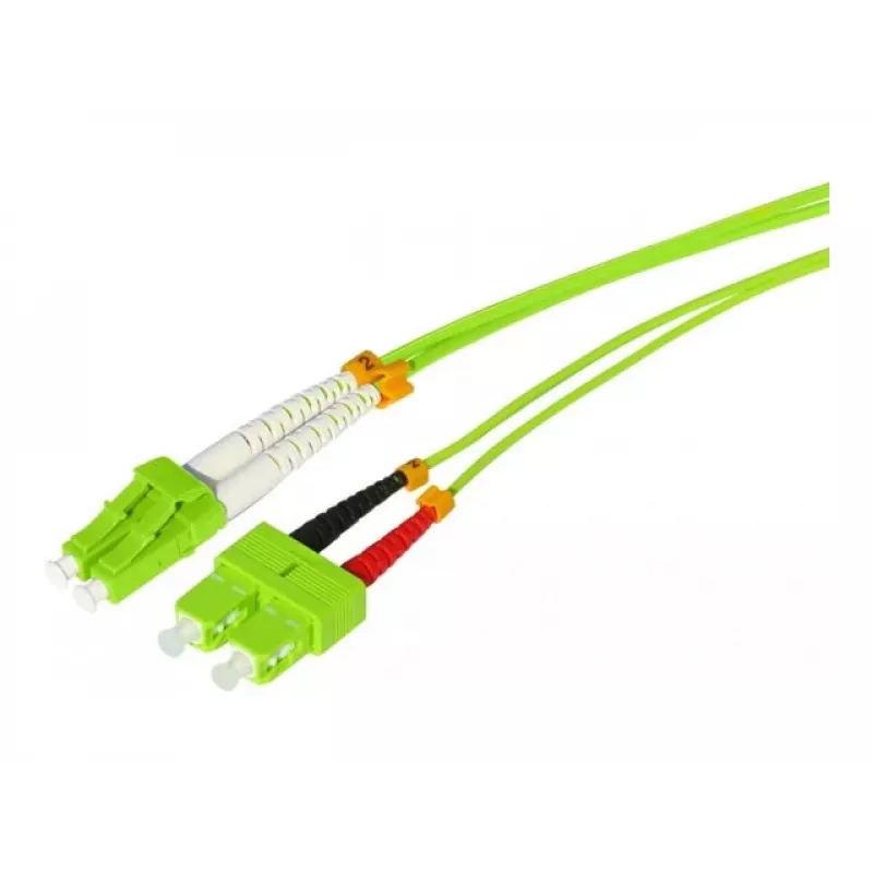 Tecline HD OM5 50/125 µm daugiamodis šviesolaidinis komutacinis kabelis, LC Duplex į SC Duplex, žalios spalvos, 3,0 m 796LS03