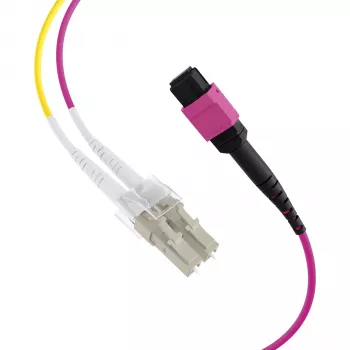 EFB Elektronik MPOF12LCOM4-5 MPO-PLUS (F) į LC Duplex magistralinis kabelis, OM4, 12 skaidulų, Type B, LSZH, Erika Violet, 5 m
