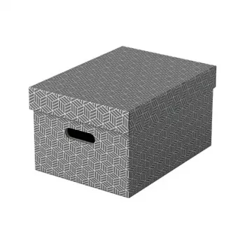 Leitz 628283 Esselte Home vidutinė dėžė, balta/pilka, 3 vnt., 14L, perdirbtas kartonas