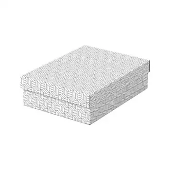 LEITZ Home M 3 dėžučių rinkinys, baltos spalvos, 100% perdirbtas gofruotasis kartonas, nuimamas dangtis 628284