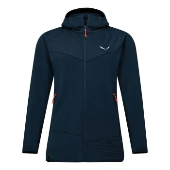 Salewa Puez Altavia PL HD moteriškas flisinis švarkas su visu užtrauktuku ir gobtuvu - Navy Blazer