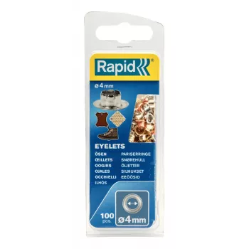 Rapid 4 mm įvairių spalvų metalinės akutės, 250 vienetų, žalvarinės, tekstilei ir odai 5000409