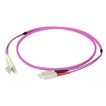 EFB Elektronik Duplex Jumper LC-SC 50/125µ OM4 LSZH Erika Violet Flat Twin 3x5mm 7,5m O0323FT.7,5