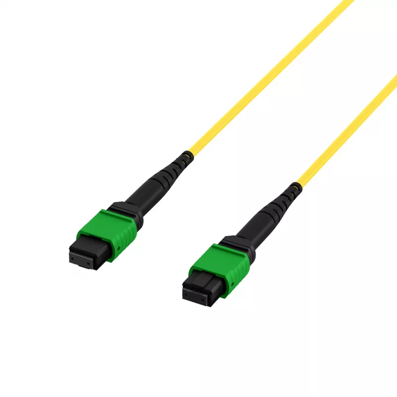 EFB Elektronik MPOF8MPOFOS2-3 MPO-PLUS APC female to MPO-PLUS APC female OS2 singlemode 8-fiber Type B LSZH geltonas patch kabelis, 3 m