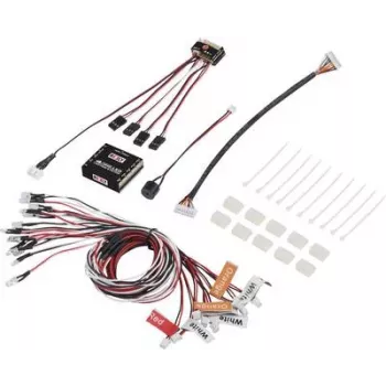 Reely LED šviesos blokas balta, oranžinė, raudona (RE-5631027) – 10 LED RC modelių apšvietimo sistema, 5mm LED, 4.8-6V