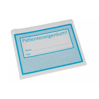 BOI Dokutech pacientų daiktų maišelis su slankiojančiu užtrauktuku, mėlynas/baltas, 10 vienetų 9318-00061