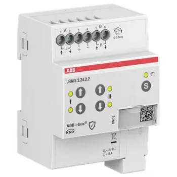 ABB JRA/S2.24.2.2 Žaliuzių/rolo užuolaidų pavara, 2 kanalų, 24V, rankinis valdymas, KNX 2CDG110295R0011