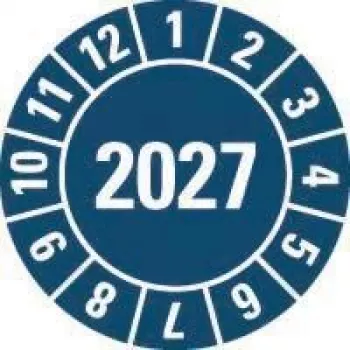 HEIN Industrieschilder patikros lipdukas 2027, mėlynas, savaime lipni plėvelė, apvalus 20 mm, 500 vnt. ritinyje 189463