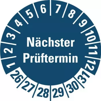 HEIN Industrieschilder patikros lipdukai NP26-31, mėlyni, apvalūs, 20 mm, 500 vnt./ritė (185778)