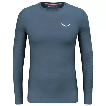 Salewa Cristallo Warm Amr L/S Tee vyriški merino apatiniai marškiniai - Dark Denim, dydis M