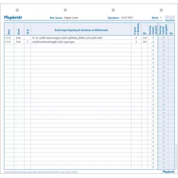 BOI Care Report Forms, 50 lapų, DIN A4, 80 gsm, balti (9206-00453)