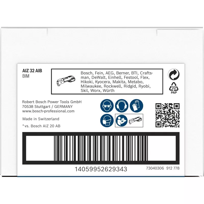 Bosch Professional Starlock AIZ 32 AIB įleidžiamojo pjovimo ašmenys, 32 x 50 mm, Bi-Metal 2608669077